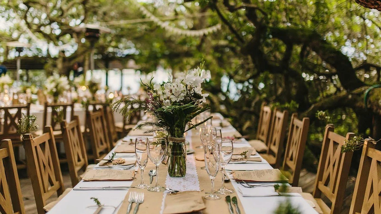 Long wedding reception table styled with florals at a Cape estate — myCHEF Cape Town